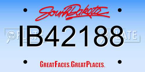 IB42188 South Dakota License Plate