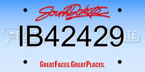 IB42429 South Dakota License Plate