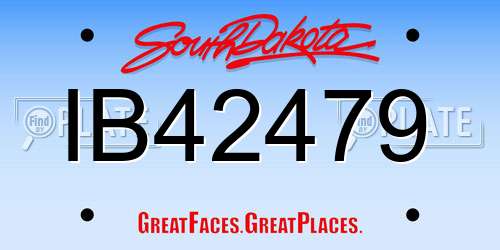 IB42479 South Dakota License Plate