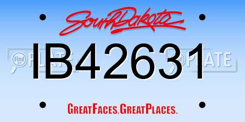 IB42631 South Dakota License Plate