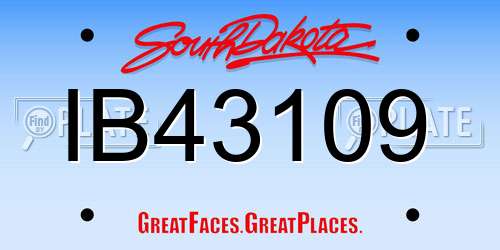IB43109 South Dakota License Plate
