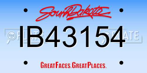 IB43154 South Dakota License Plate