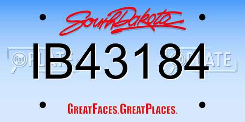 IB43184 South Dakota License Plate