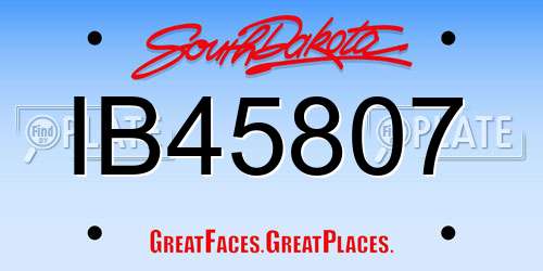 IB45807 South Dakota License Plate