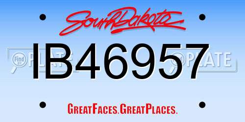 IB46957 South Dakota License Plate