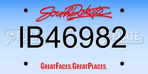 IB46982 South Dakota License Plate