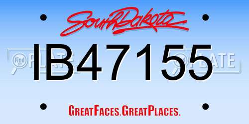 IB47155 South Dakota License Plate