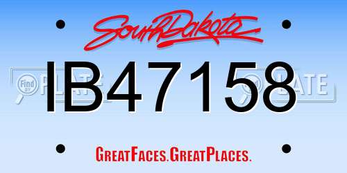 IB47158 South Dakota License Plate