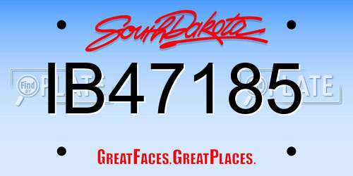 IB47185 South Dakota License Plate