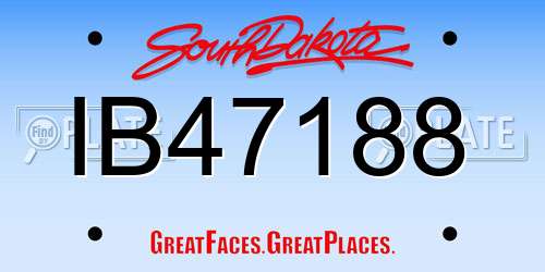 IB47188 South Dakota License Plate