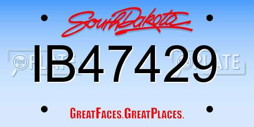 IB47429 South Dakota License Plate
