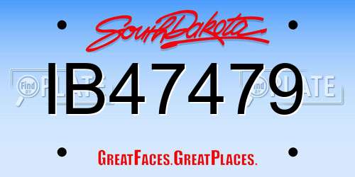 IB47479 South Dakota License Plate