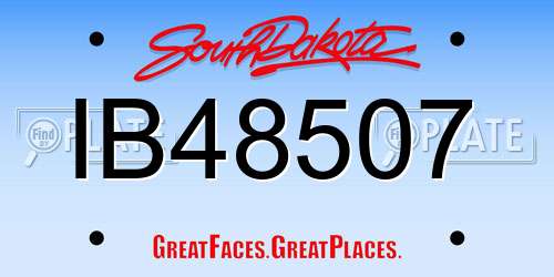 IB48507 South Dakota License Plate
