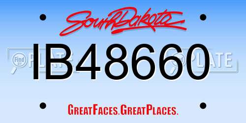 IB48660 South Dakota License Plate