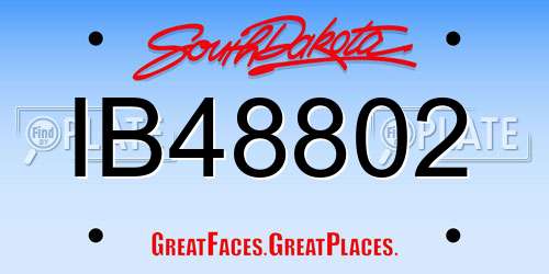 IB48802 South Dakota License Plate
