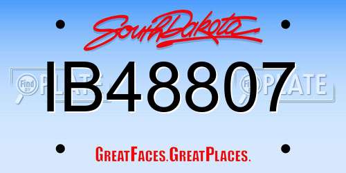 IB48807 South Dakota License Plate
