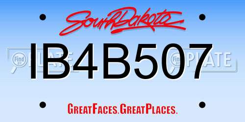 IB4B507 South Dakota License Plate