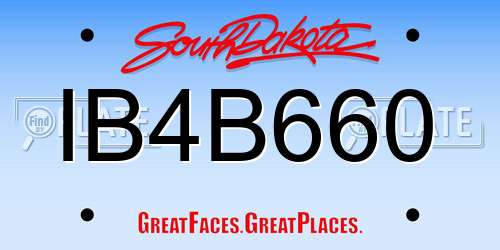IB4B660 South Dakota License Plate