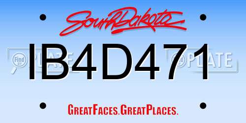 IB4D471 South Dakota License Plate