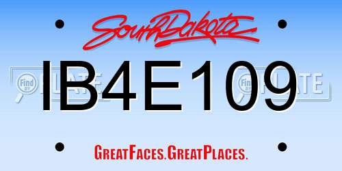 IB4E109 South Dakota License Plate