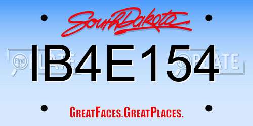 IB4E154 South Dakota License Plate