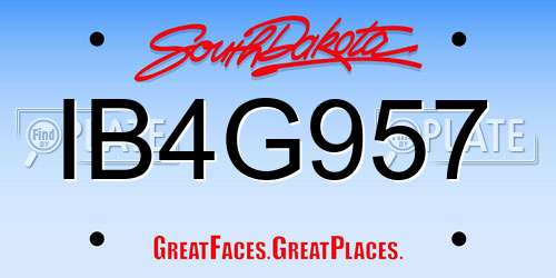 IB4G957 South Dakota License Plate