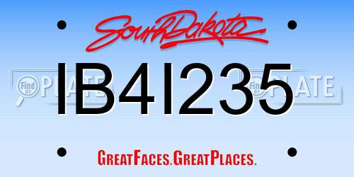 IB4I235 South Dakota License Plate