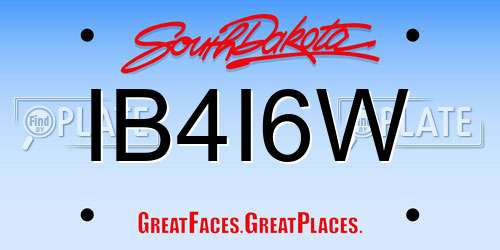 IB4I6W South Dakota License Plate