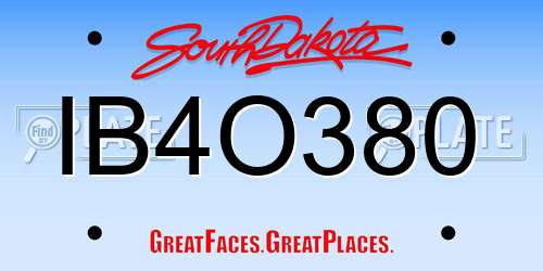 IB4O380 South Dakota License Plate