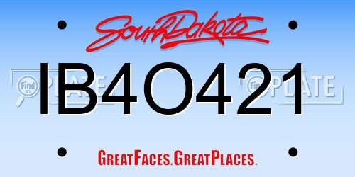IB4O421 South Dakota License Plate