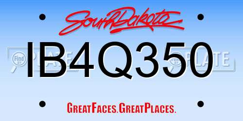 IB4Q350 South Dakota License Plate