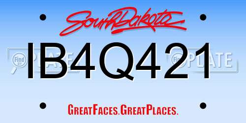 IB4Q421 South Dakota License Plate