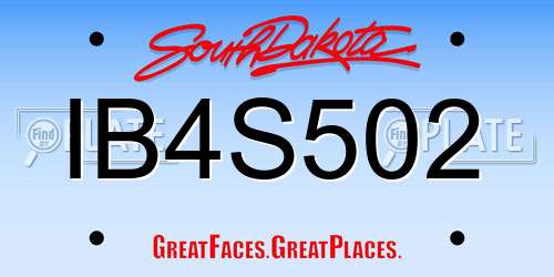 IB4S502 South Dakota License Plate