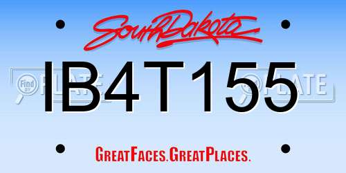 IB4T155 South Dakota License Plate