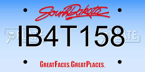 IB4T158 South Dakota License Plate