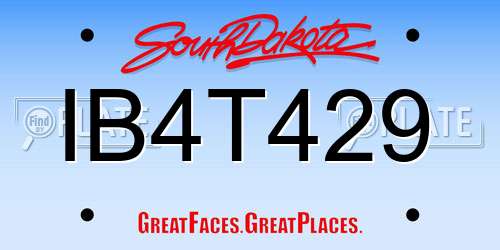 IB4T429 South Dakota License Plate