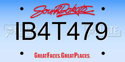 IB4T479 South Dakota License Plate