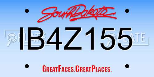 IB4Z155 South Dakota License Plate