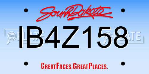 IB4Z158 South Dakota License Plate