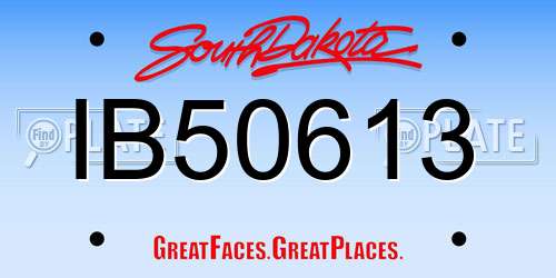 IB50613 South Dakota License Plate
