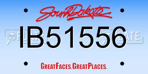 IB51556 South Dakota License Plate