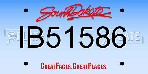 IB51586 South Dakota License Plate