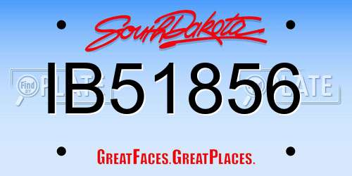 IB51856 South Dakota License Plate