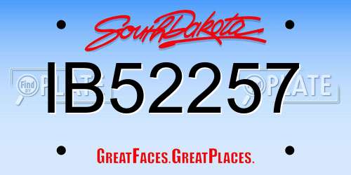 IB52257 South Dakota License Plate