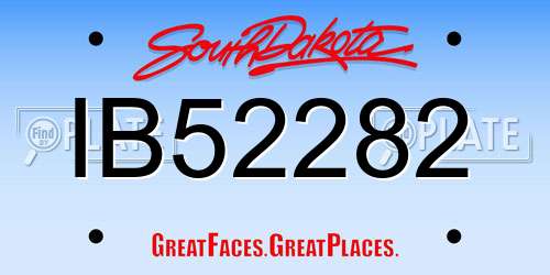 IB52282 South Dakota License Plate