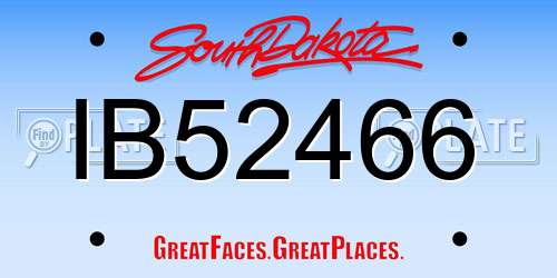 IB52466 South Dakota License Plate