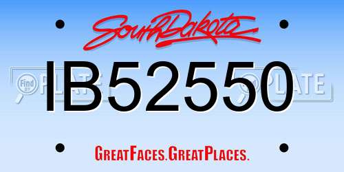 IB52550 South Dakota License Plate