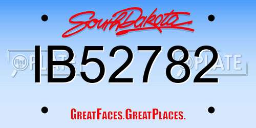 IB52782 South Dakota License Plate