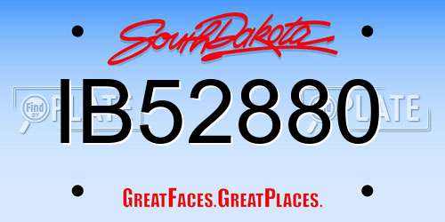 IB52880 South Dakota License Plate