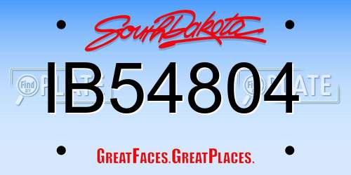IB54804 South Dakota License Plate